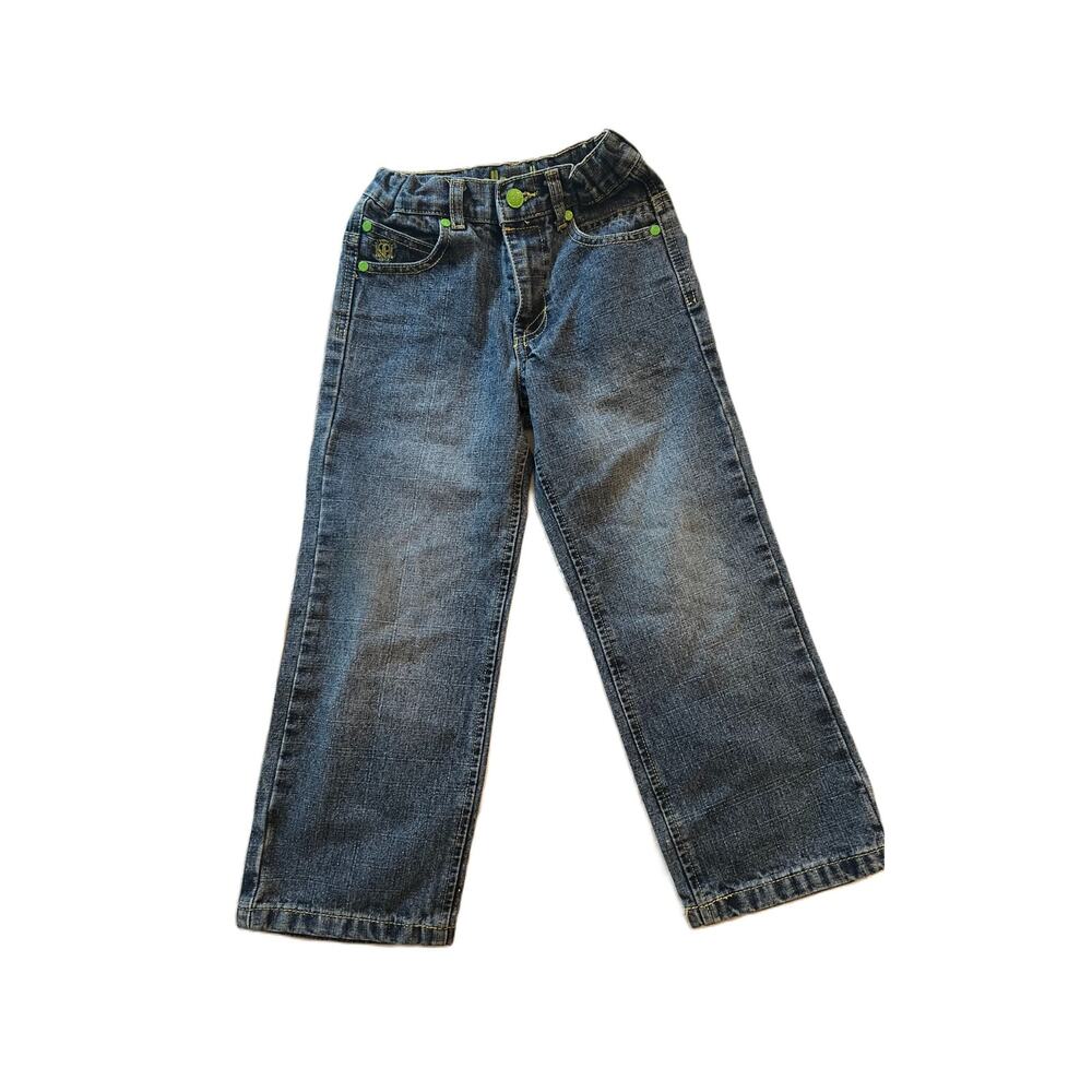 Pelle Pelle Girls Jeans Size 5 Straight Leg Embroidered Adjustable Waist 2
